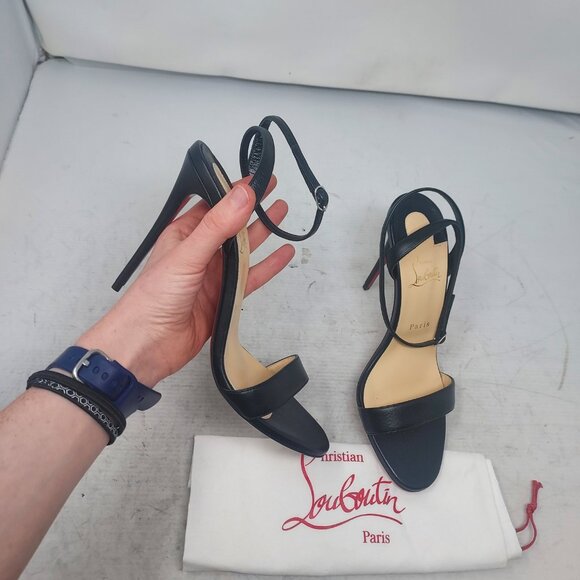 Christian Louboutin Loubigirl Black Ankle Strap Heel Sandal - Picture 1 of 10